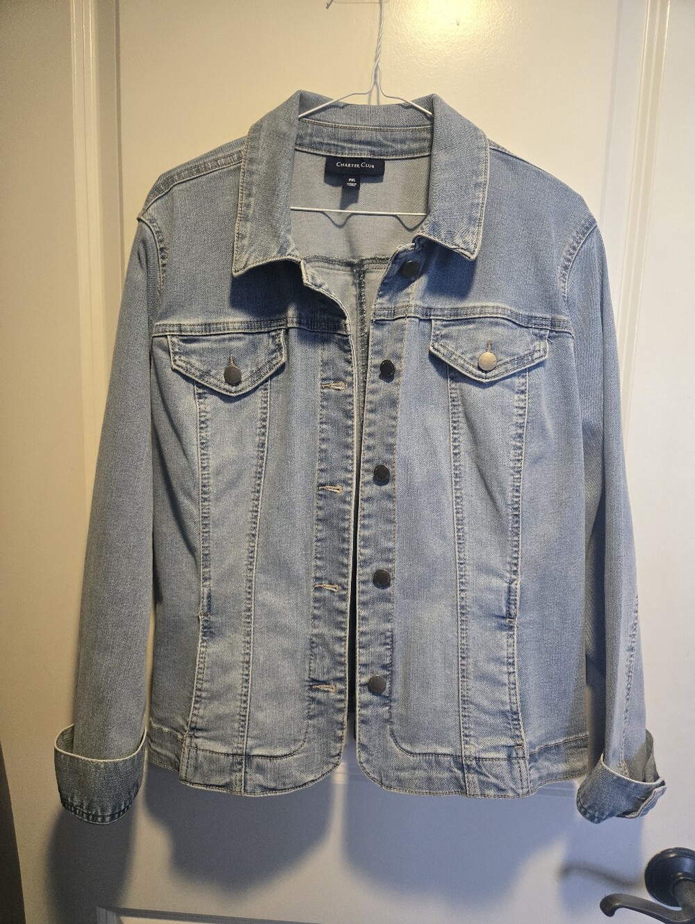 crown & ivy Light Blue Denim Jacket - Women's Jean Coat